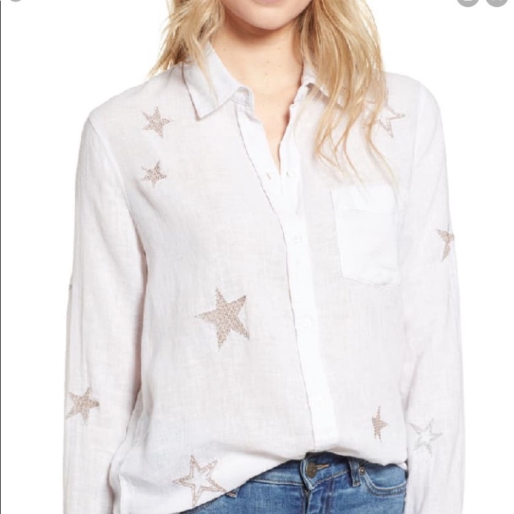 RAILS CHARLI EMBROIDERED STARS SHIRT Size Small X19